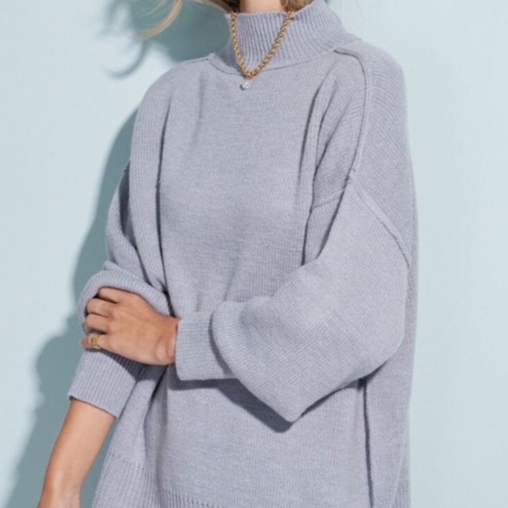 NWT Super Soft Gray Mock Neck Sweater